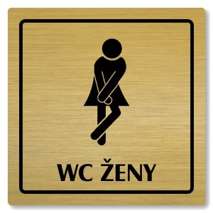 WC ženy, 100x100mm, zlatá, Arizona